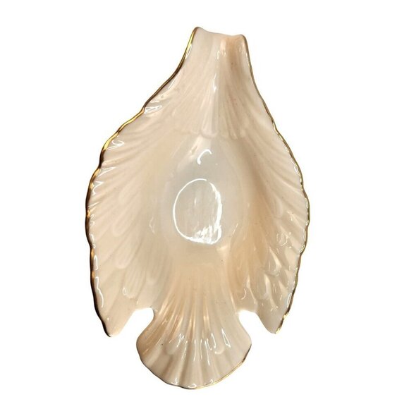 Lenox Dove Candy Bowl Trinket Dish Cream Ivory Porcelain Gold Trim - Picture 5 of 9